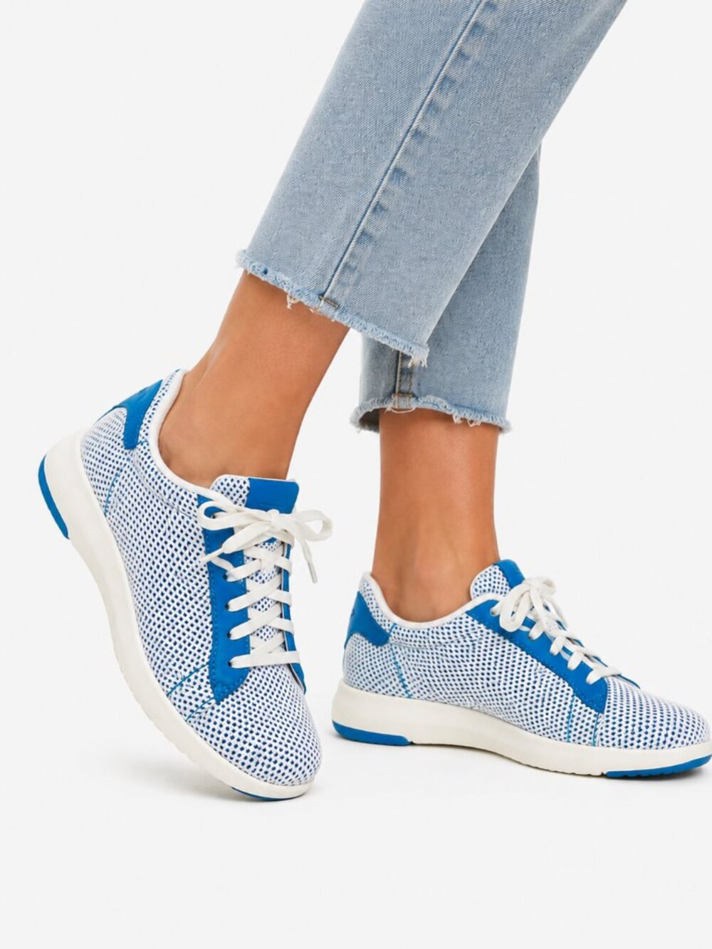Cole Haan GrandPro Tennis Classic Sneaker Atomic Blue White Mesh Teal Size 8 1/2
